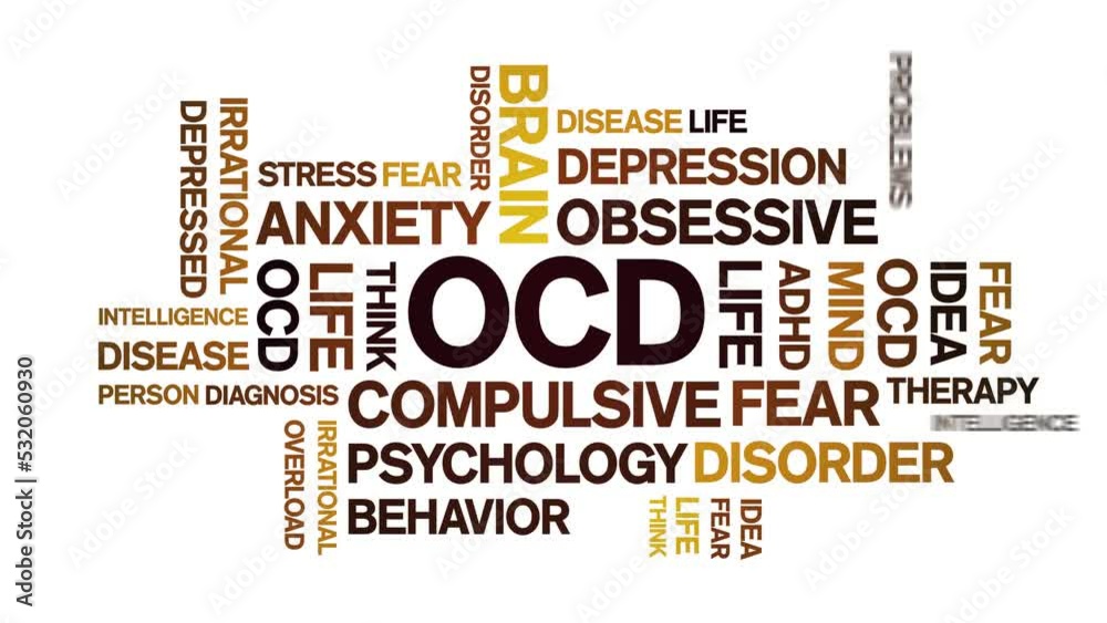 OCD animated tag word cloud;Obsessive-Compulsive Disorder animation ...