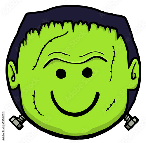 smiley face halloween frankenstein