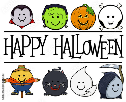 halloween with smiley face halloween monster