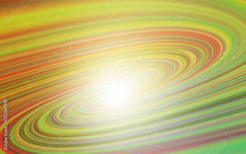 Light Green, Yellow vector layout with cosmic stars.