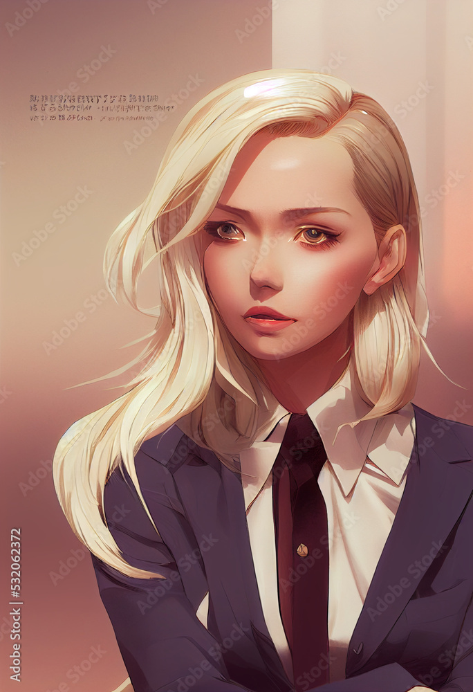 Beautiful blond office business woman illustration Beautiful blond office business woman illustration