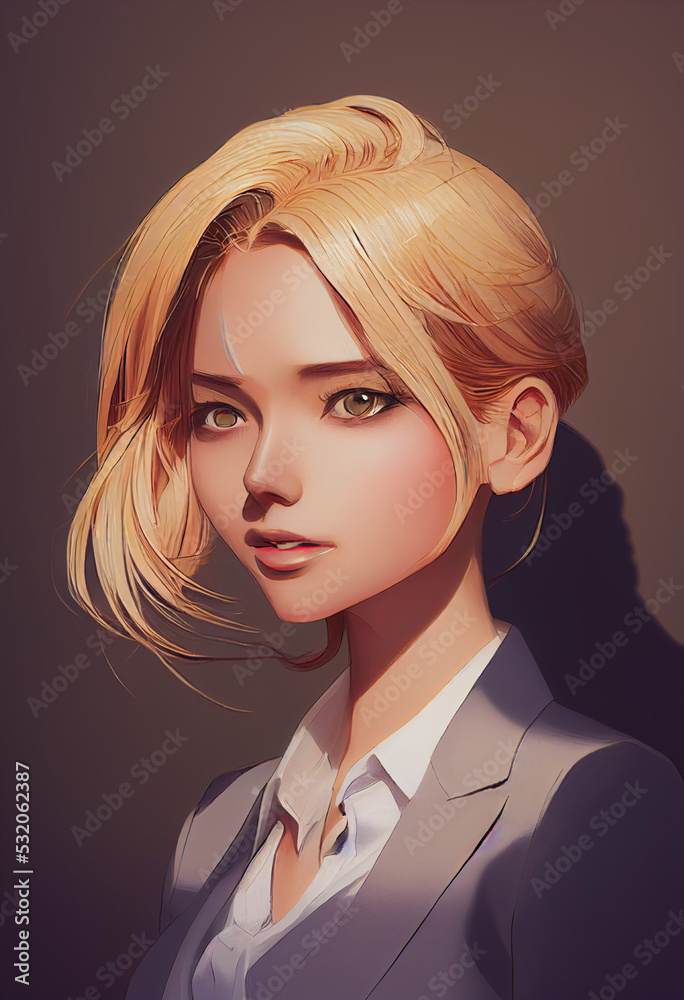 Beautiful blond office business woman illustration Beautiful blond office business woman illustration