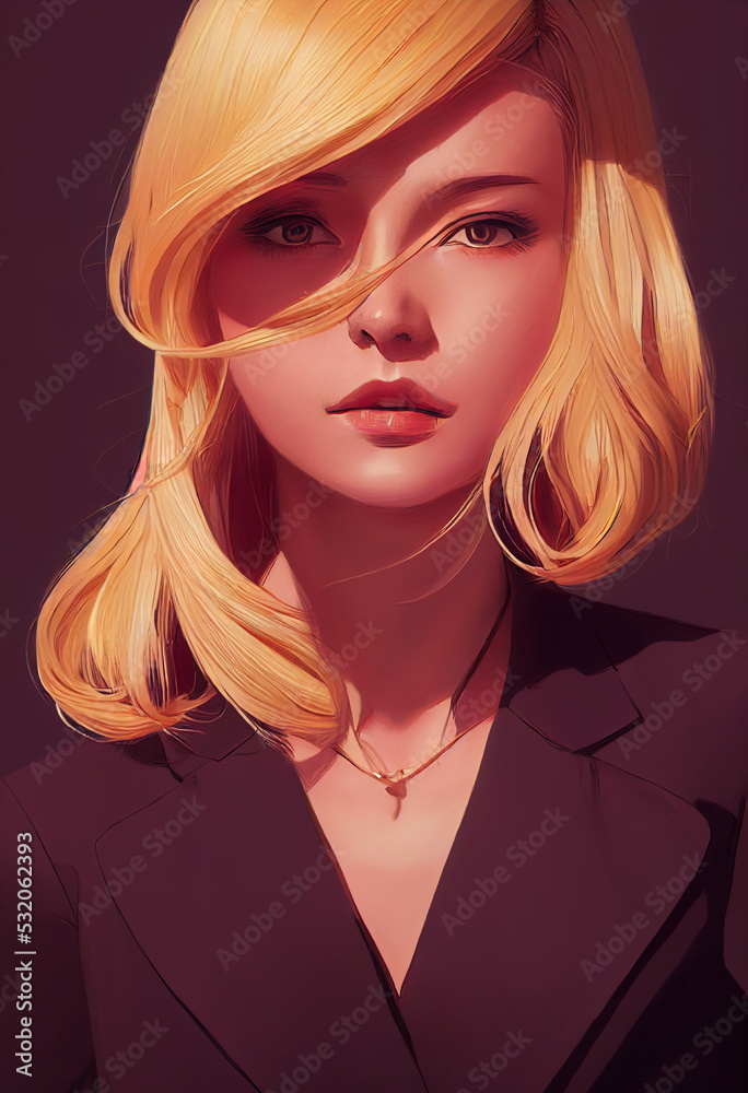 Beautiful blond office business woman illustration Beautiful blond office business woman illustration