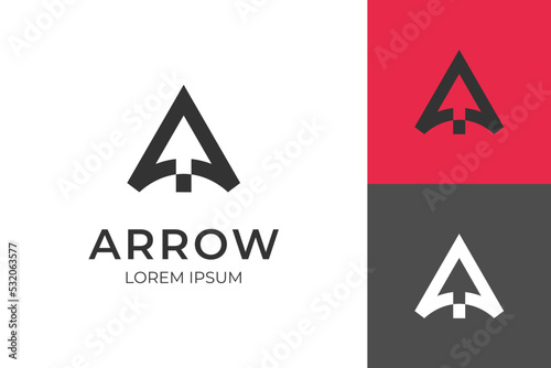 Print op canvas initial letter a arrow logo design, Up arrow finance logo icon, Arrowhead design