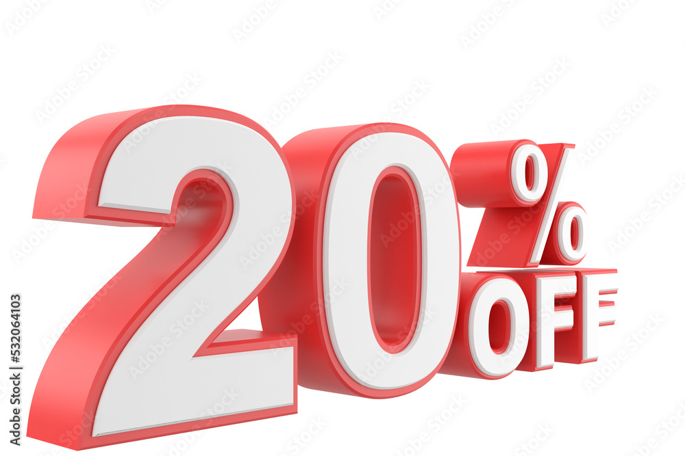 3D twenty percent off. 20% off. 20% sale. 3D twenty percent off. 20% off. 20% sale.