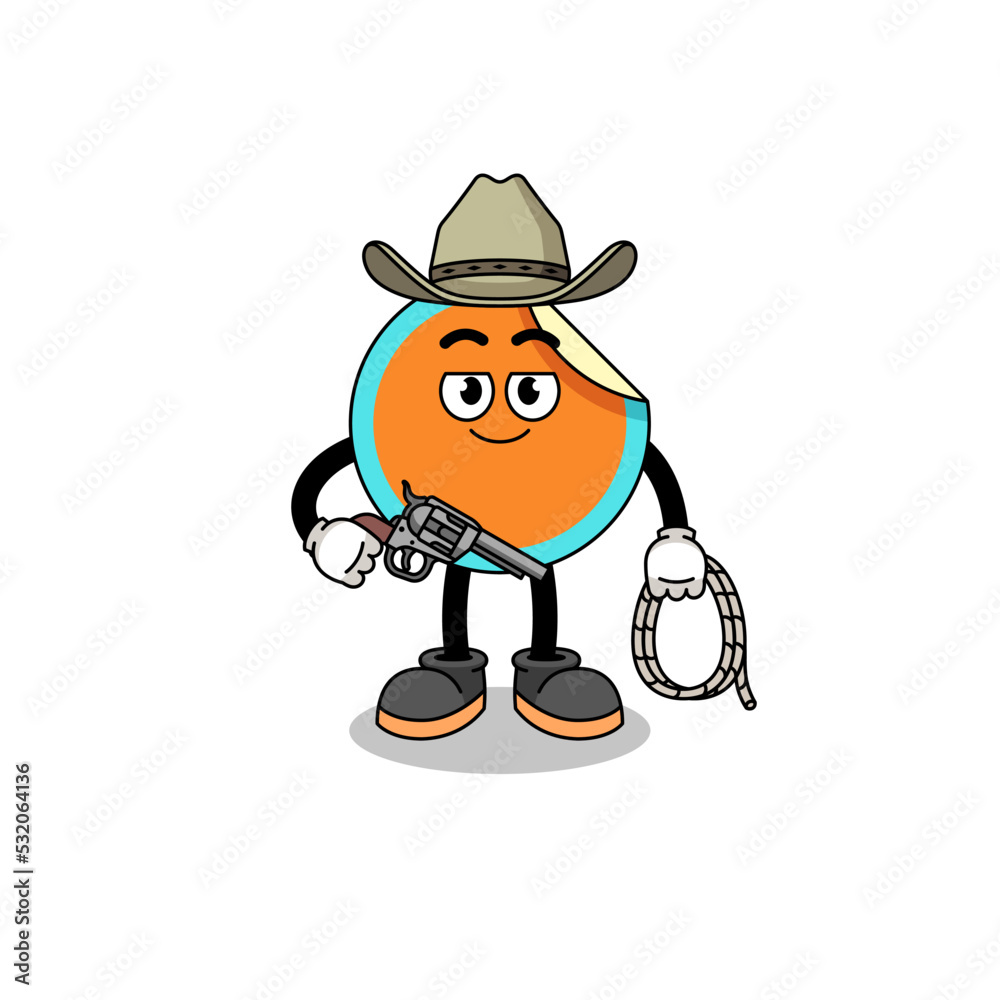 Character mascot of sticker as a cowboy Character mascot of sticker as a cowboy