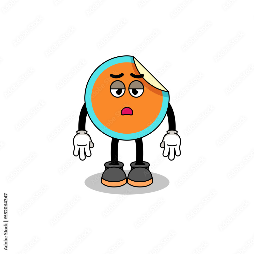 sticker cartoon with fatigue gesture sticker cartoon with fatigue gesture