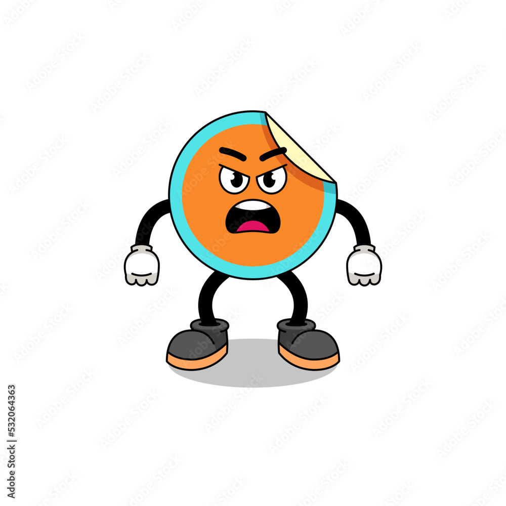sticker cartoon illustration with angry expression sticker cartoon illustration with angry expression