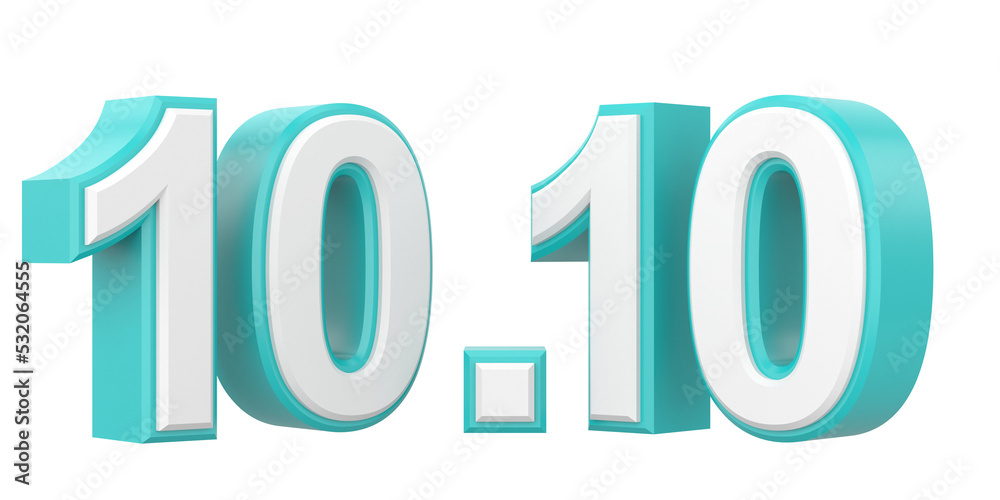 10.10 sale. October sale. 3D illustration. 10.10 sale. October sale. 3D illustration.