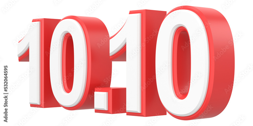 10.10 sale. October sale. 3D illustration. 10.10 sale. October sale. 3D illustration.