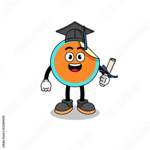 sticker mascot with graduation pose