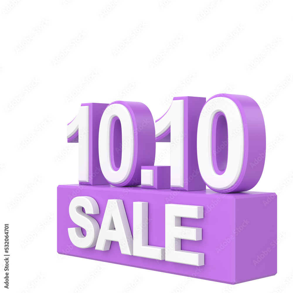 10.10 sale. October sale. 3D illustration. 10.10 sale. October sale. 3D illustration.