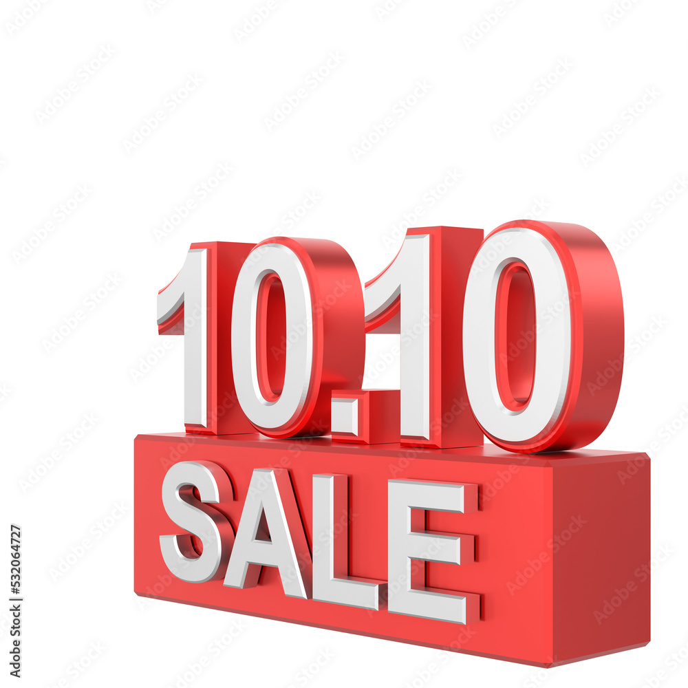10.10 sale. October sale. 3D illustration. 10.10 sale. October sale. 3D illustration.