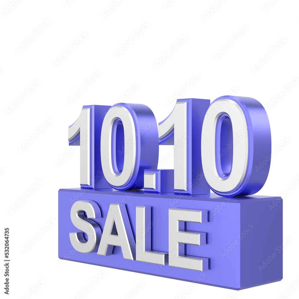 10.10 sale. October sale. 3D illustration. 10.10 sale. October sale. 3D illustration.