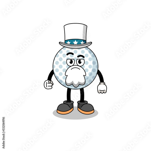 Illustration of golf ball cartoon with i want you gesture