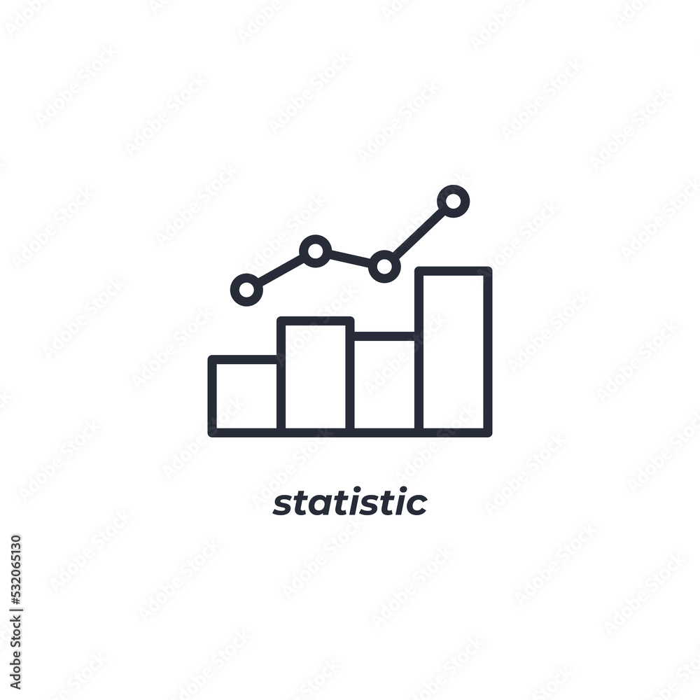 Vector sign of statistic symbol is isolated on a white background. icon color editable. Vector sign of statistic symbol is isolated on a white background. icon color editable.