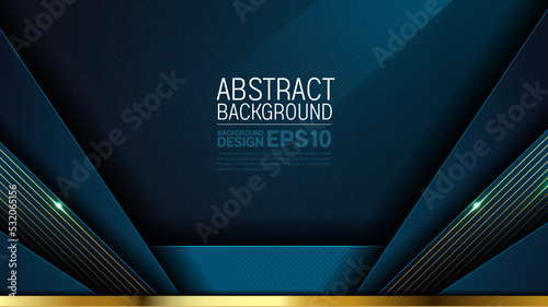 stage scene, luxury abstract background dark blue color, straight lines overlap layer shadow gradients space composition, 3840 x 2160 monitor size for banner