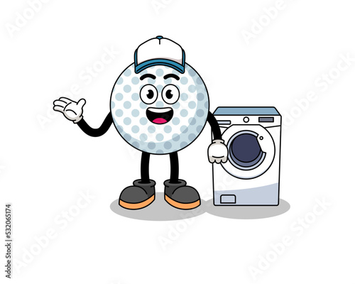 golf ball illustration as a laundry man
