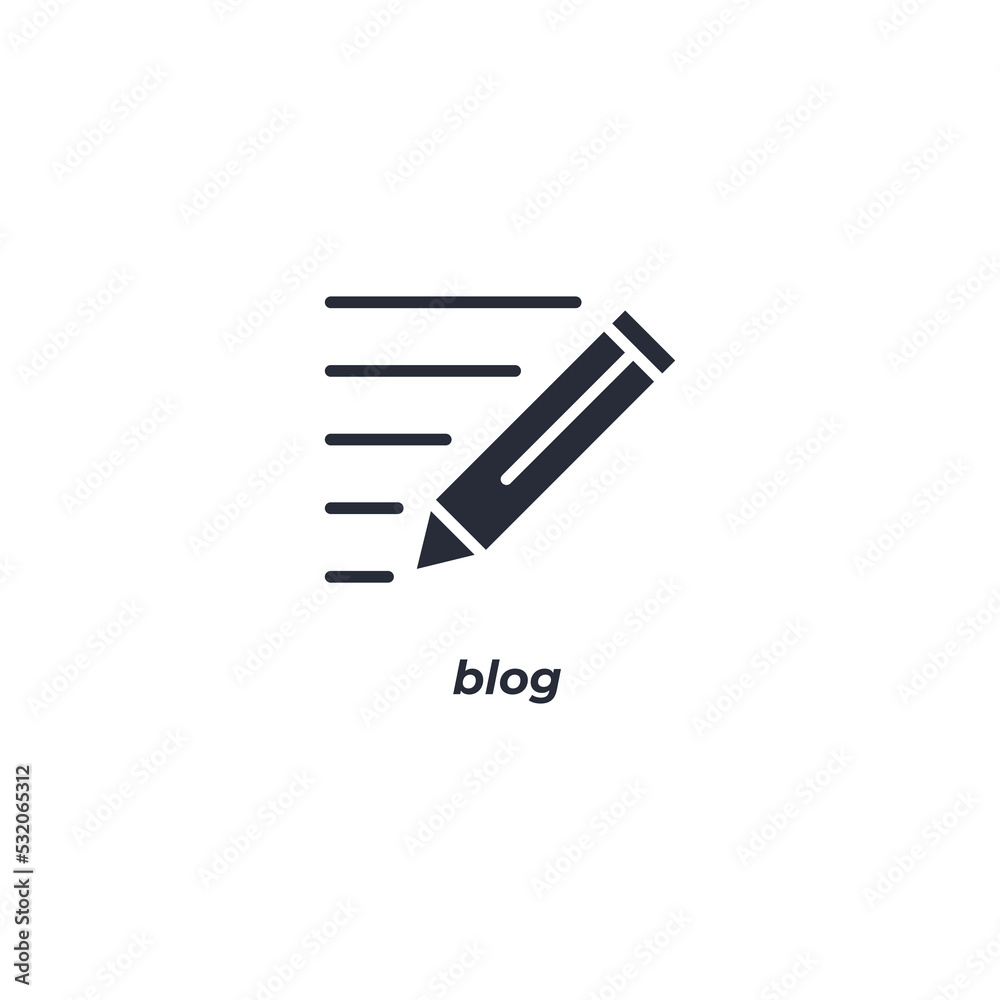 Vector sign of blog symbol is isolated on a white background. icon color editable. Vector sign of blog symbol is isolated on a white background. icon color editable.