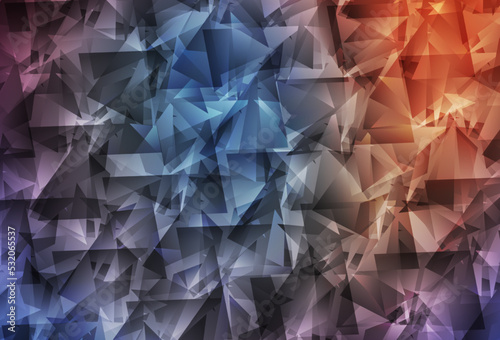 Light Blue  Red vector gradient triangles template.