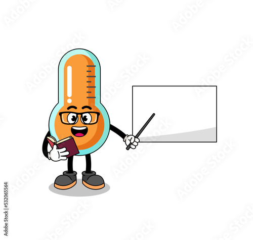 Mascot cartoon of thermometer teacher