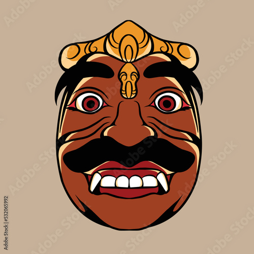 balinese mask vector illustration specially made for clothing advertising branding use and many others 