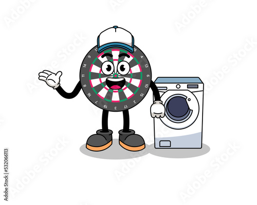 dart board illustration as a laundry man
