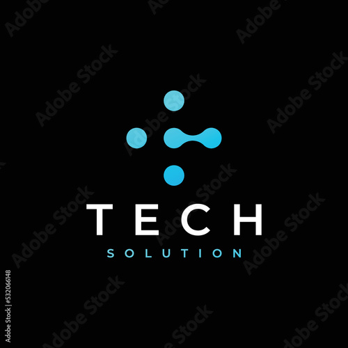 modern plus technology logo design