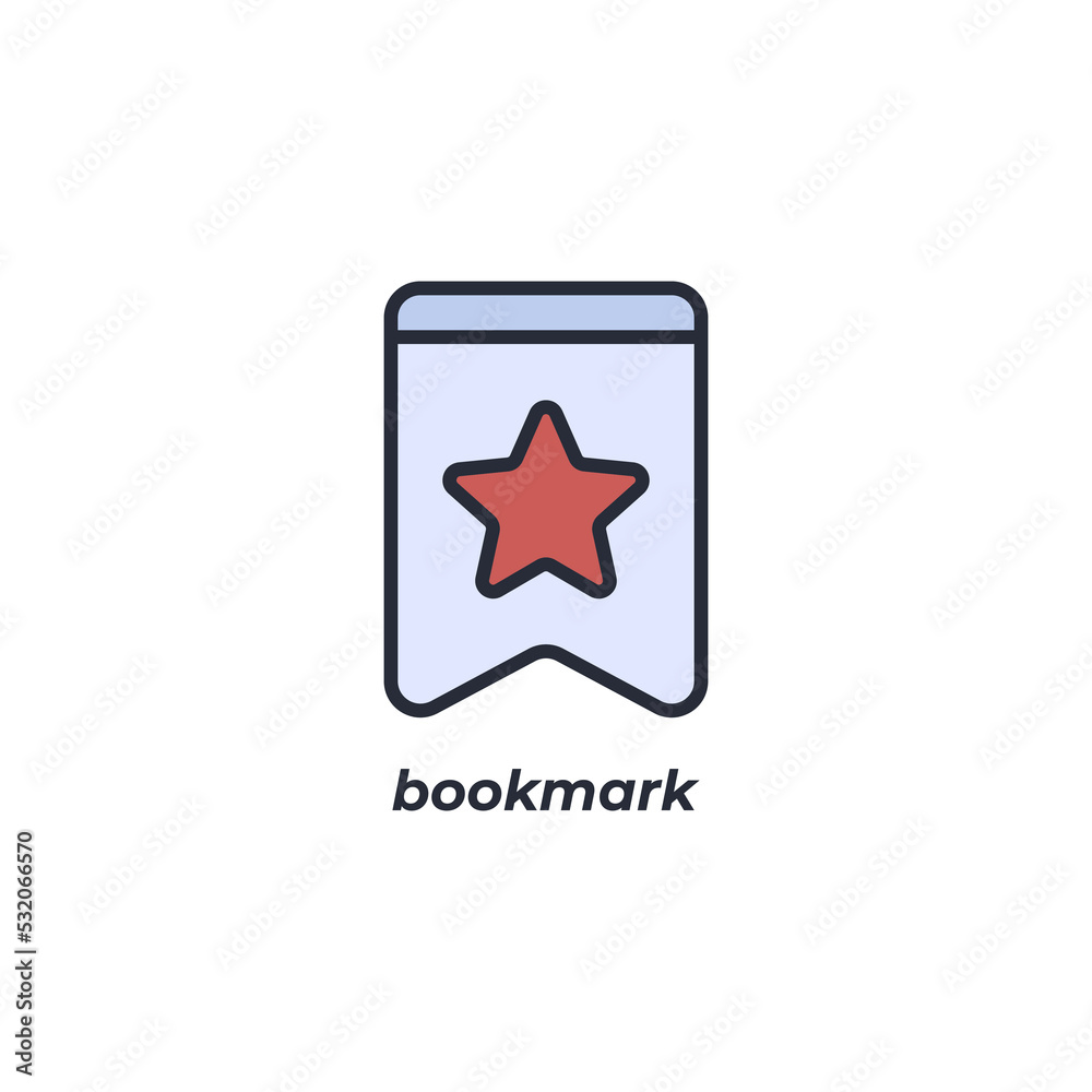 Vector sign of bookmark symbol is isolated on a white background. icon color editable. Vector sign of bookmark symbol is isolated on a white background. icon color editable.
