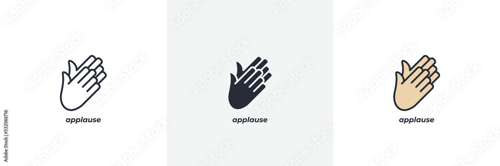 applause icon. Line, solid and filled outline colorful version, outline and filled vector sign. Idea Symbol, logo illustration. Vector graphics applause icon. Line, solid and filled outline colorful version, outline and filled vector sign. Idea Symbol, logo illustration. Vector graphics