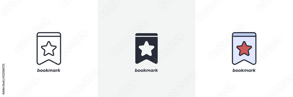 bookmark icon. Line, solid and filled outline colorful version, outline and filled vector sign. Idea Symbol, logo illustration. Vector graphics bookmark icon. Line, solid and filled outline colorful version, outline and filled vector sign. Idea Symbol, logo illustration. Vector graphics