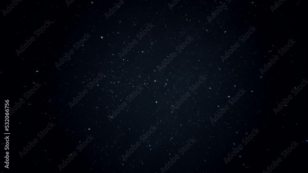 Beautiful night sky background full of stars during meteor falling. Timelapse, dolly shot. 