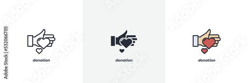 donation icon. Line, solid and filled outline colorful version, outline and filled vector sign. Idea Symbol, logo illustration. Vector graphics