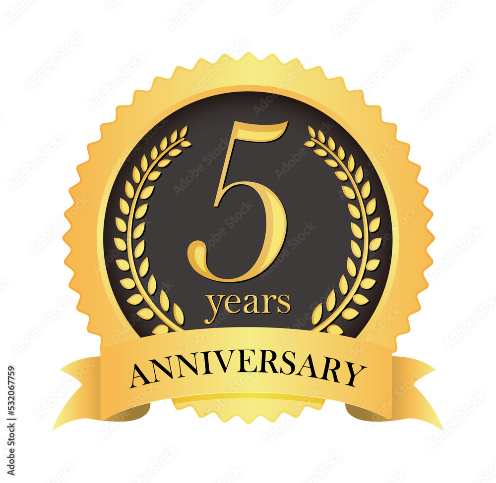 Golden anniversary medal icon | 5th anniversary (png) Stock ...