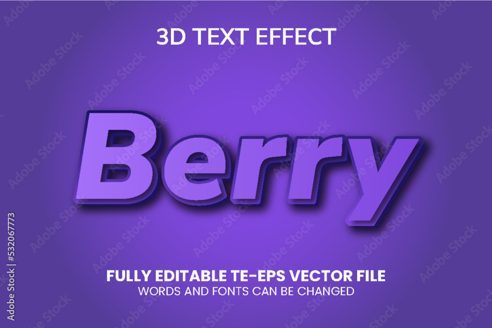 Berry 3d vector text effect