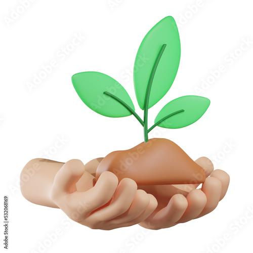 Save Ecology Earth Day 3D Illustration