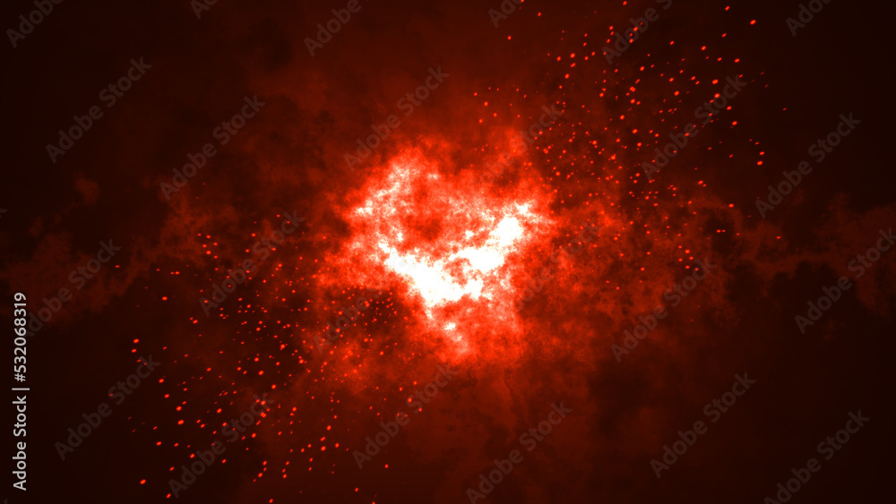 Particle background animation, Futuristic mysterious flowing digital particles wave de-focus virtual reality abstract cyber space environment background.