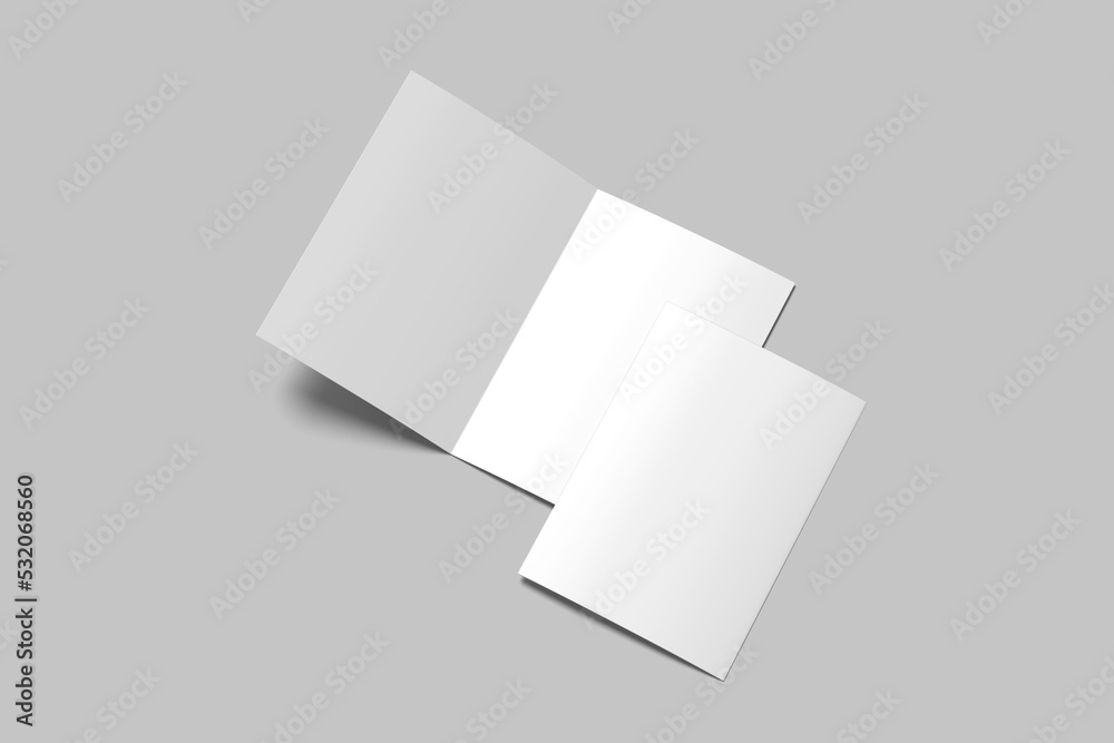 Clean bifold brochure blank mockup