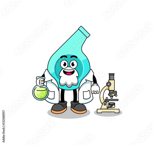Mascot of whistle as a scientist