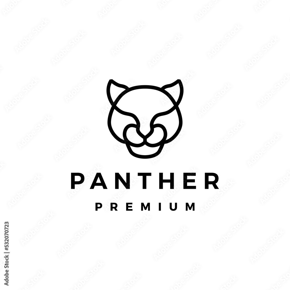 panther head logo vector icon illustration