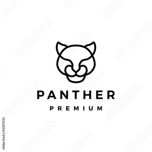 panther head logo vector icon illustration