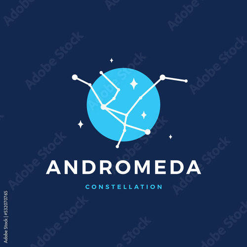 andromeda star constellation the chained maiden logo vector icon illustration photo