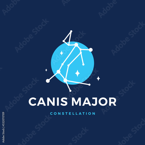 Canis Major Star Constellation The Greater Dog Logo Vector Icon Illustration