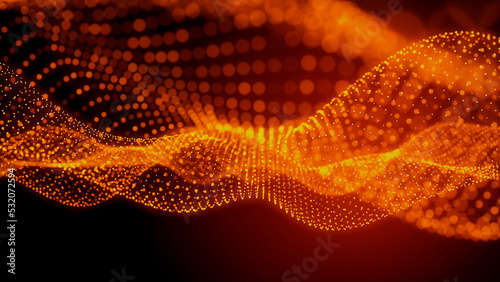 Abstract Medical Technology background. Orange, Innovation Medicine concept. 3D Render.