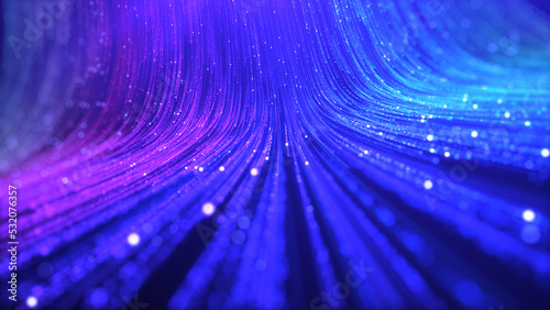 Blue lights particles floor elegance abstract background.