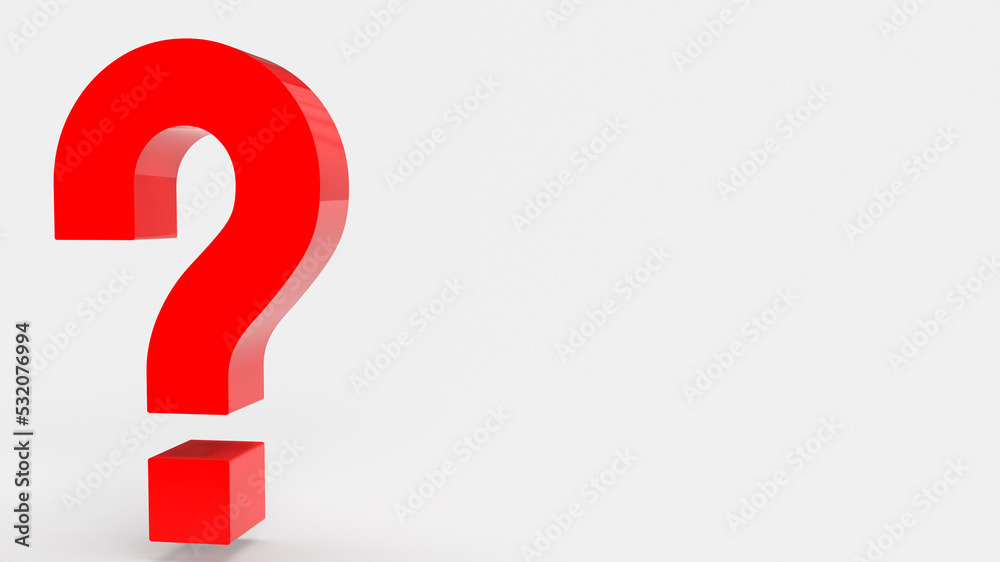 The red question on white background 3d rendering The red question on white background 3d rendering