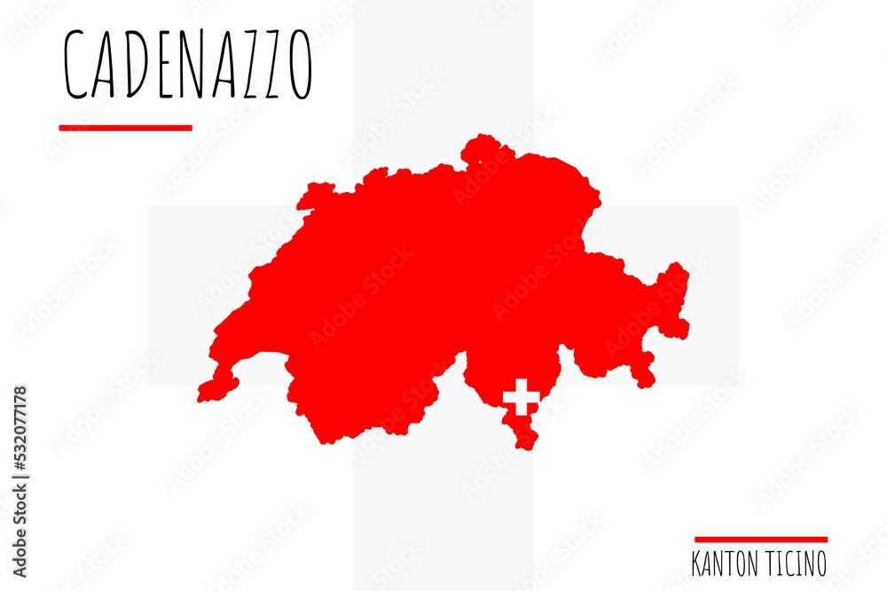 Cadenazzo Illustration einer Markierung der Stadt Cadenazzo in den