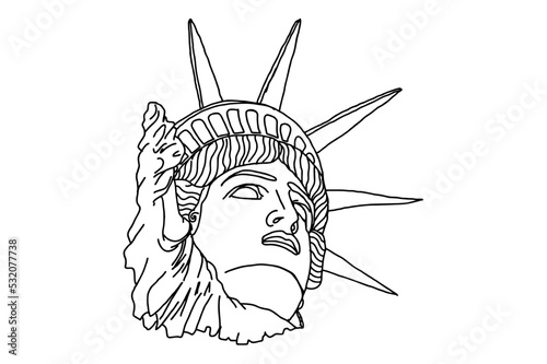 America's Statue of Liberty Line Art Vector