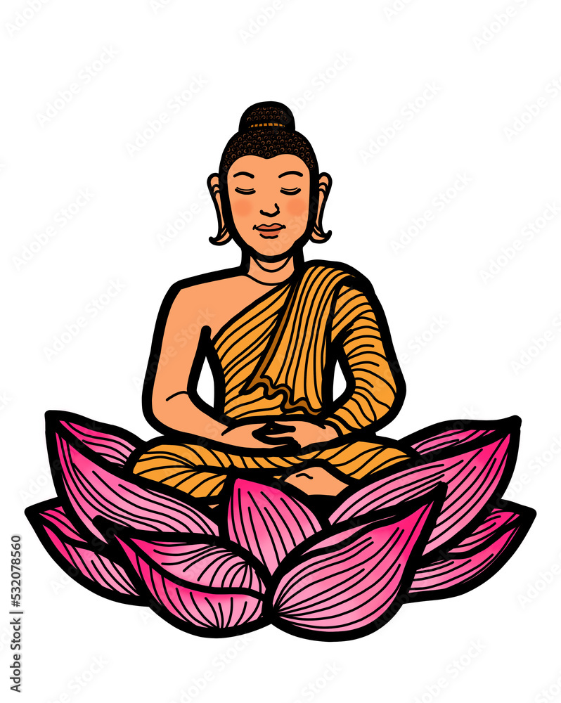 Gautama Buddha sitting meditation lotus pose