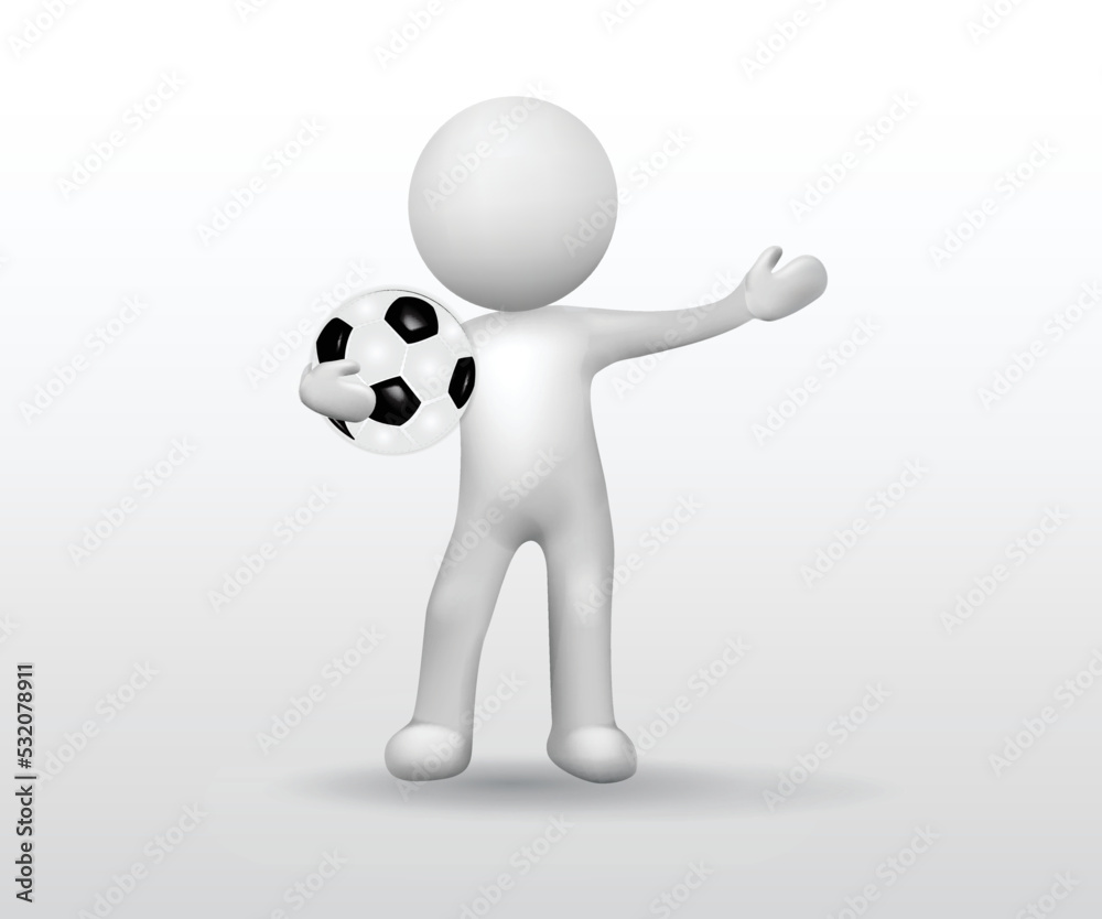 3D white people Coach Referee or Football Soccer Player vector image graphic illustration design 3D white people Coach Referee or Football Soccer Player vector image graphic illustration design